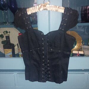 Vintage Y2k Tripp corset peasant sleeve top size XL rare Hot Topic